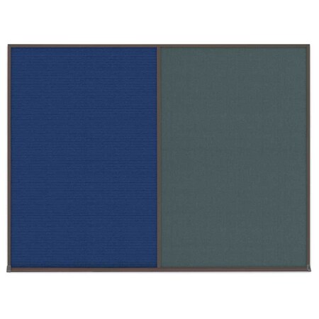 United Visual Products Triple Door Radius Corkboard, 72"X48", W UV80055-WHITE-MEDGRY